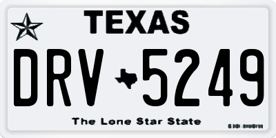 TX license plate DRV5249