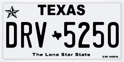 TX license plate DRV5250