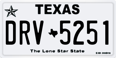 TX license plate DRV5251