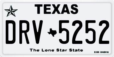 TX license plate DRV5252