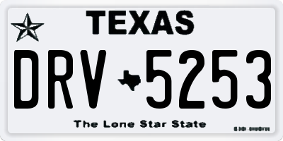 TX license plate DRV5253