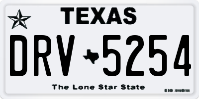 TX license plate DRV5254