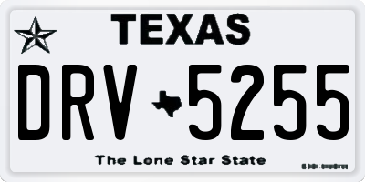 TX license plate DRV5255