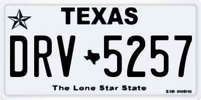 TX license plate DRV5257