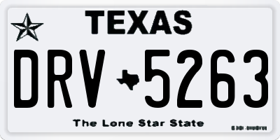 TX license plate DRV5263