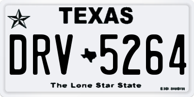 TX license plate DRV5264