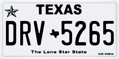 TX license plate DRV5265