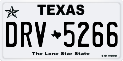 TX license plate DRV5266