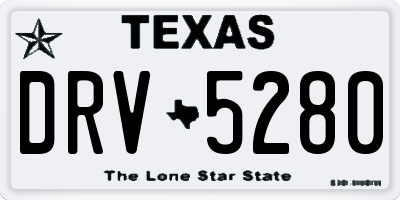 TX license plate DRV5280