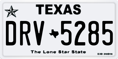 TX license plate DRV5285