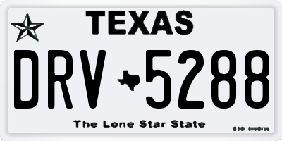 TX license plate DRV5288