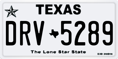 TX license plate DRV5289