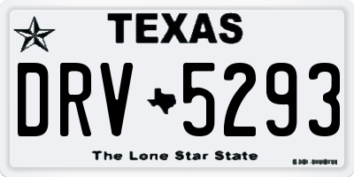 TX license plate DRV5293