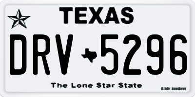 TX license plate DRV5296