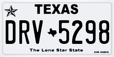 TX license plate DRV5298