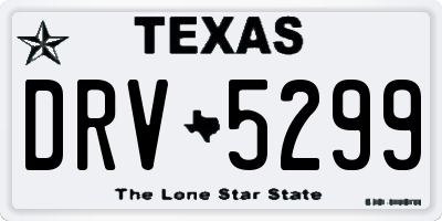 TX license plate DRV5299