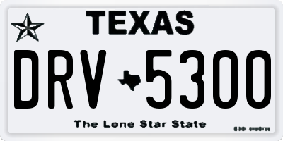 TX license plate DRV5300