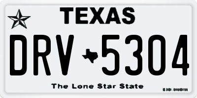 TX license plate DRV5304