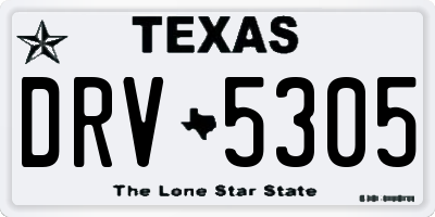 TX license plate DRV5305