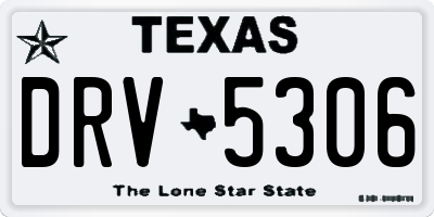 TX license plate DRV5306