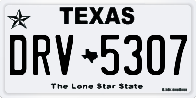 TX license plate DRV5307