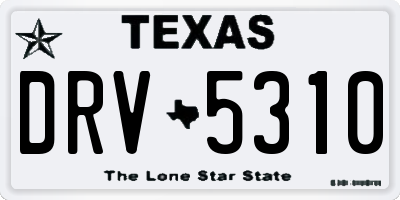 TX license plate DRV5310