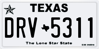 TX license plate DRV5311