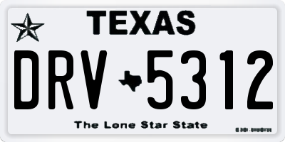 TX license plate DRV5312