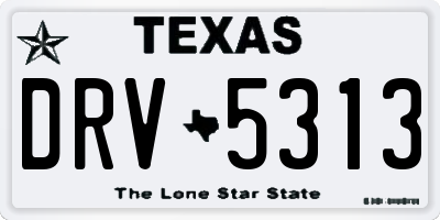 TX license plate DRV5313