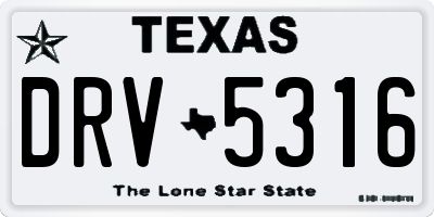 TX license plate DRV5316