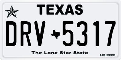 TX license plate DRV5317