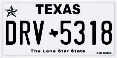 TX license plate DRV5318