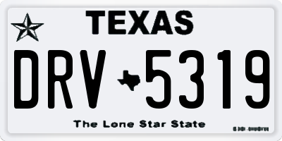 TX license plate DRV5319