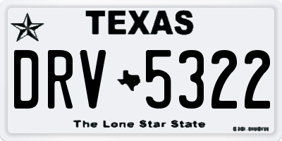 TX license plate DRV5322