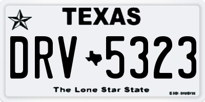 TX license plate DRV5323