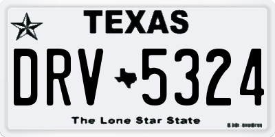 TX license plate DRV5324