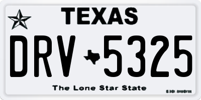 TX license plate DRV5325