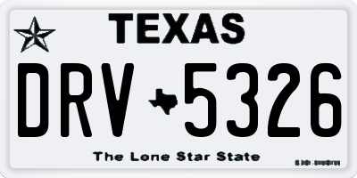 TX license plate DRV5326