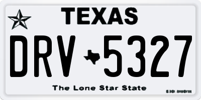 TX license plate DRV5327