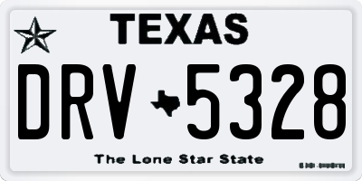 TX license plate DRV5328