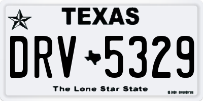 TX license plate DRV5329