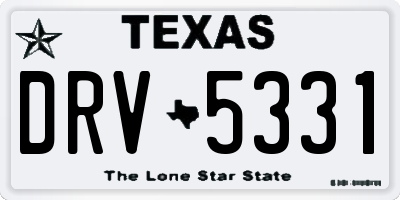 TX license plate DRV5331