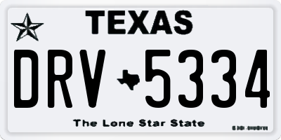 TX license plate DRV5334