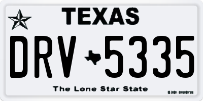 TX license plate DRV5335