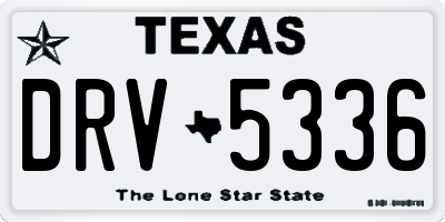 TX license plate DRV5336