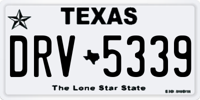 TX license plate DRV5339