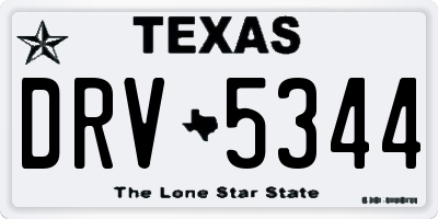 TX license plate DRV5344