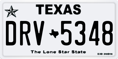 TX license plate DRV5348