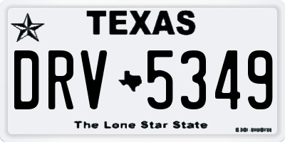 TX license plate DRV5349