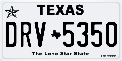 TX license plate DRV5350